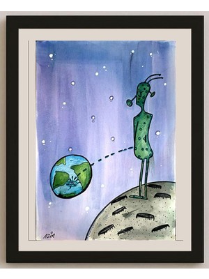 Karikatural Marzeyah Rezaie 29X21 Orijinal Karikatür BOD03943
