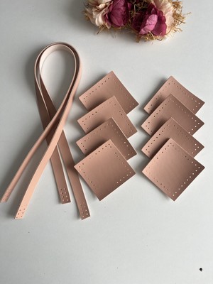 ZG Hobi Aksesuar Örgü Çantalar Için Dikilebilir Askı ve 8 Adet Kare Motif