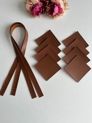 ZG Hobi Aksesuar Örgü Çantalar Için Dikilebilir Askı ve 8 Adet Kare Motif