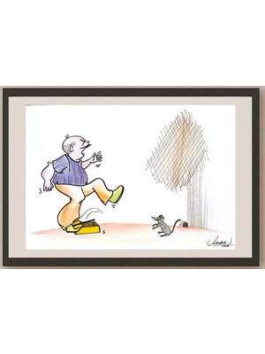 Karikatural Kaur Chand Badhok 29X21CM Orijinal Karikatür BOD03717