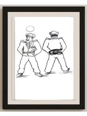 Karikatural Yosef Fayer 33X23CM Orijinal Karikatür BOD04118