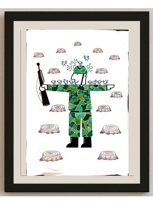 Karikatural Tawan Chuntra 29X21CM Orijinal Karikatür BOD03990