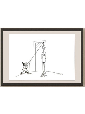 Karikatural Esmat Asghari 24X17CM Orijinal Karikatür BOD04204