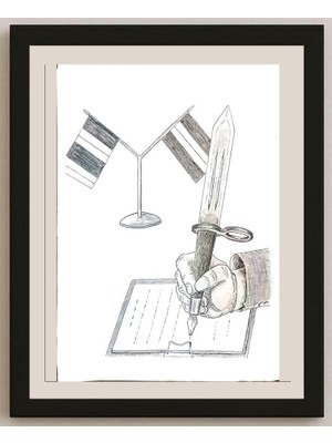 Karikatural Gaoweixi Jian She 29X21CM Orijinal Karikatür BOD04354