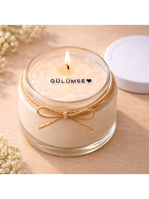 Verda Desing Gülümse ♥ Notlu Kokulu Kavanoz Mum - Özel Notlu Hediyelik Cam Mum