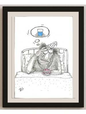 Karikatural Payam Pourfalah 29X21CM Orijinal Karikatür BOD03650