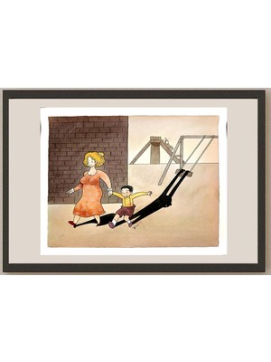 Karikatural Young Sikoh 33X26CM Orijinal Karikatür BOD03757