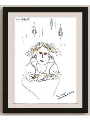 Karikatural Raguel Orzuj 29X21CM Orijinal Karikatür BOD03806