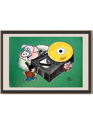Karikatural Nguyen Huu Due 29X21CM Orijinal Karikatür BOD03981
