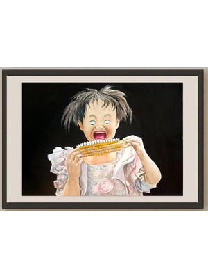 Karikatural Wang Rui Xiang 29X21CM Orijinal Karikatür BOD03816