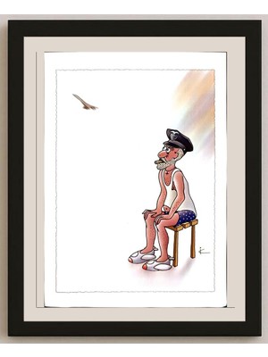 Karikatural Ilya Katz 29X21CM Orijinal Karikatür BOD04545