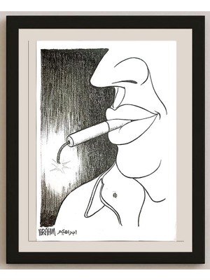 Karikatural Ibrahim Sayed 29X21CM Orijinal Karikatür BOD04800