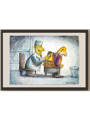Karikatural Den Wei Long 29X21CM Orijinal Karikatür BOD04909