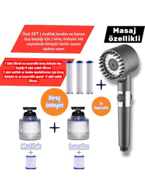 Truva Mutfak Lavabo ve Banyo Için Yedek Filtreli Kireç Önleyici Set