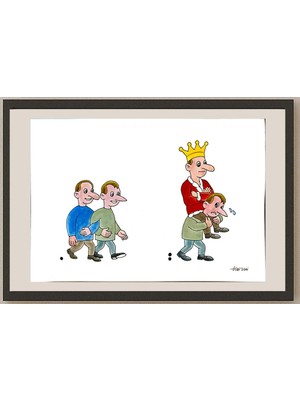 Karikatural Qiao Wei 29X21CM Orijinal Karikatür BOD04975