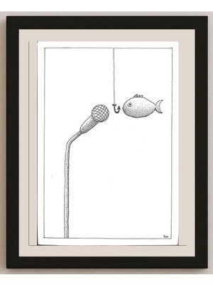Karikatural Masoud Ziaei Zardkhashosei 29X21CM Orijinal Karikatür BOD04091