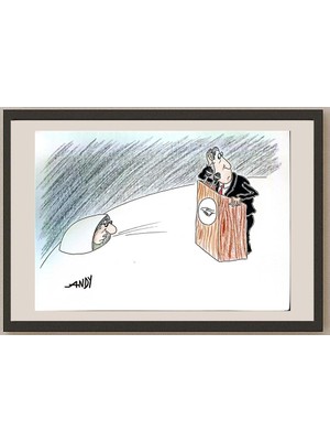 Karikatural Andy Chaushu 29X21CM Orijinal Karikatür BOD04128
