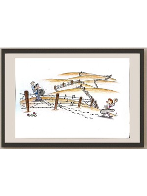 Karikatural Ma Heng Chao 27X20CM Orijinal Karikatür BOD04143