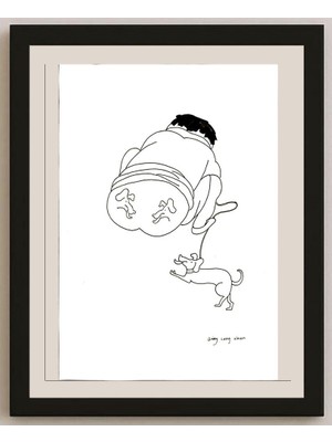 Karikatural Wu Xi Hong 29X21CM Orijinal Karikatür BOD05010