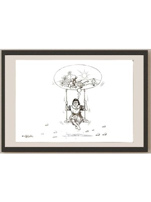 Karikatural Raed Khalil 29X21CM Orijinal Karikatür BOD05016