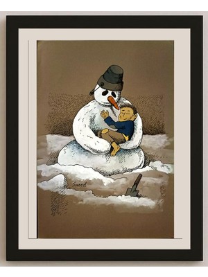 Karikatural Saeed Sadeghi 29X21CM Orijinal Karikatür BOD05143