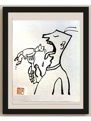 Karikatural Ye Ting 24X18CM Orijinal Karikatür BOD04998