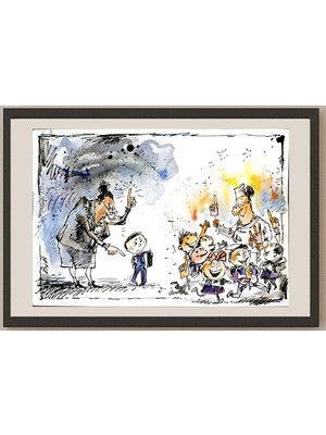 Karikatural Viacheslav Bibishel 29X21CM Orijinal Karikatür BOD05265