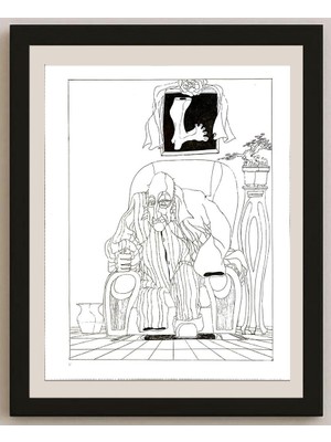 Karikatural Cheng Zhen Lin 35X28CM Orijinal Karikatür BOD04642