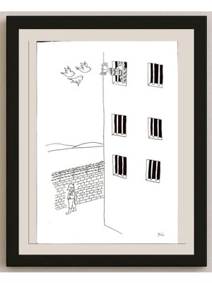 Karikatural Masoud Ziaei Zardkhashosei 29X21CM Orijinal Karikatür BOD04678