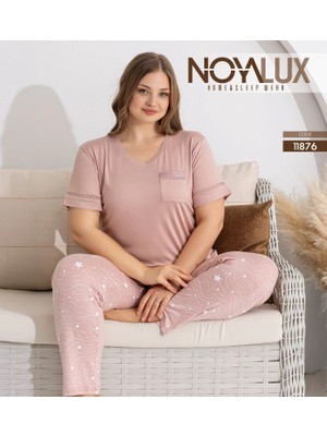 Noyalux 11876 Kadın Battal Kısa Kollu Pijama Takımı