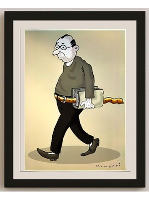 Karikatural Abbas Naaseri 29X21CM Orijinal Karikatür BOD04584