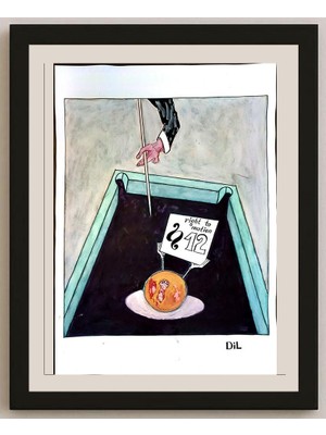 Karikatural Dilyan Dochev 43X30CM Orijinal Karikatür BOD04654