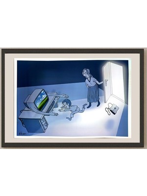 Karikatural Ehsan Ganji 29X21CM Orijinal Karikatür BOD05247