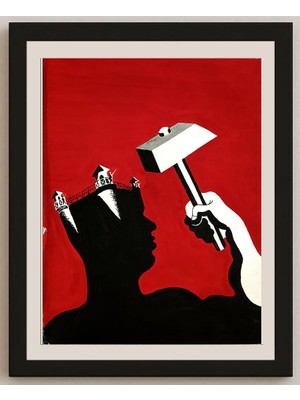 Karikatural Li Hai Feng 27X23CM Orijinal Karikatür BOD04848