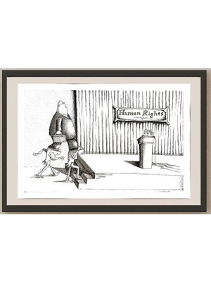 Karikatural Nahid Maghdoud 35X25CM Orijinal Karikatür BOD04646