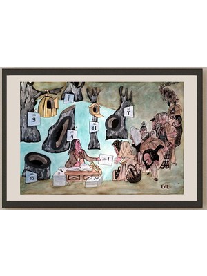 Karikatural Dilyan Dochev 43X30CM Orijinal Karikatür BOD04650