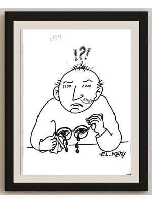 Karikatural Mahmood El Kady 29X21CM Orijinal Karikatür BOD04765