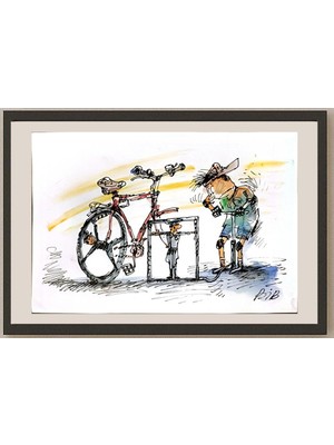 Karikatural Viacheslav Bibishel 29X21CM Orijinal Karikatür BOD05264