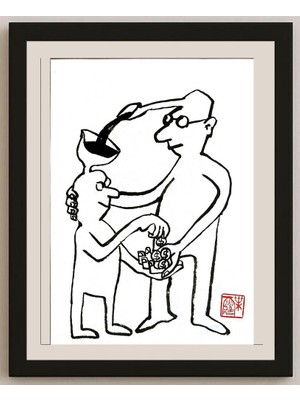 Karikatural Ye Ting 24X18CM Orijinal Karikatür BOD04867