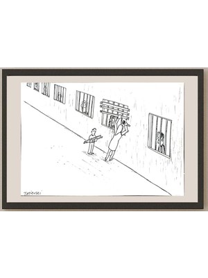 Karikatural Michael Tetievski 29X21CM Orijinal Karikatür BOD04912