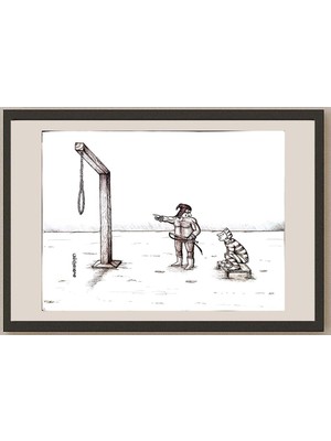 Karikatural Mohammad Amin Aghaey 23X21CM Orijinal Karikatür BOD04746