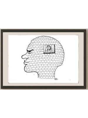 Karikatural Syam Mohan 29X21CM Orijinal Karikatür BOD04816