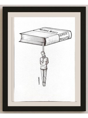 Karikatural Mohammad Amin Aghaey 23X21CM Orijinal Karikatür BOD04833