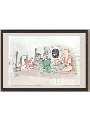 Karikatural Song Hong Sang 29X21CM Orijinal Karikatür BOD04853