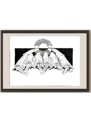 Karikatural Shadid Atiqullah 29X21CM Orijinal Karikatür BOD04904