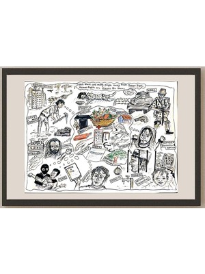 Karikatural Gauti Minde 39X33CM Orijinal Karikatür BOD04660