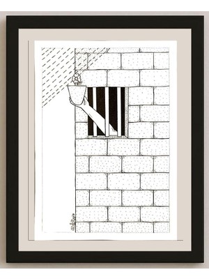 Karikatural Waleed Naif Mohammed 29X21CM Orijinal Karikatür BOD04986