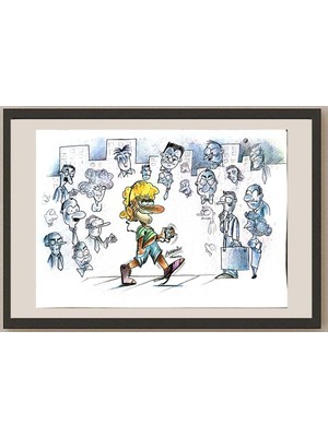 Karikatural Flavio Fabricio Barreibo 29X21CM Orijinal Karikatür BOD04983