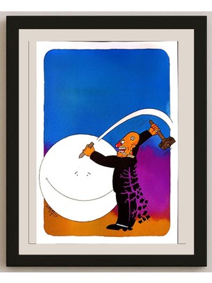 Karikatural Waleed Naif Mohammed 29X21CM Orijinal Karikatür BOD04985