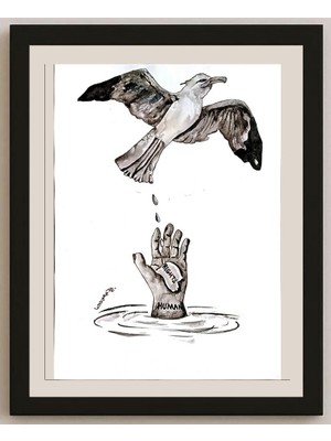 Karikatural Ali Aghaeyi 29X21CM Orijinal Karikatür BOD04832
